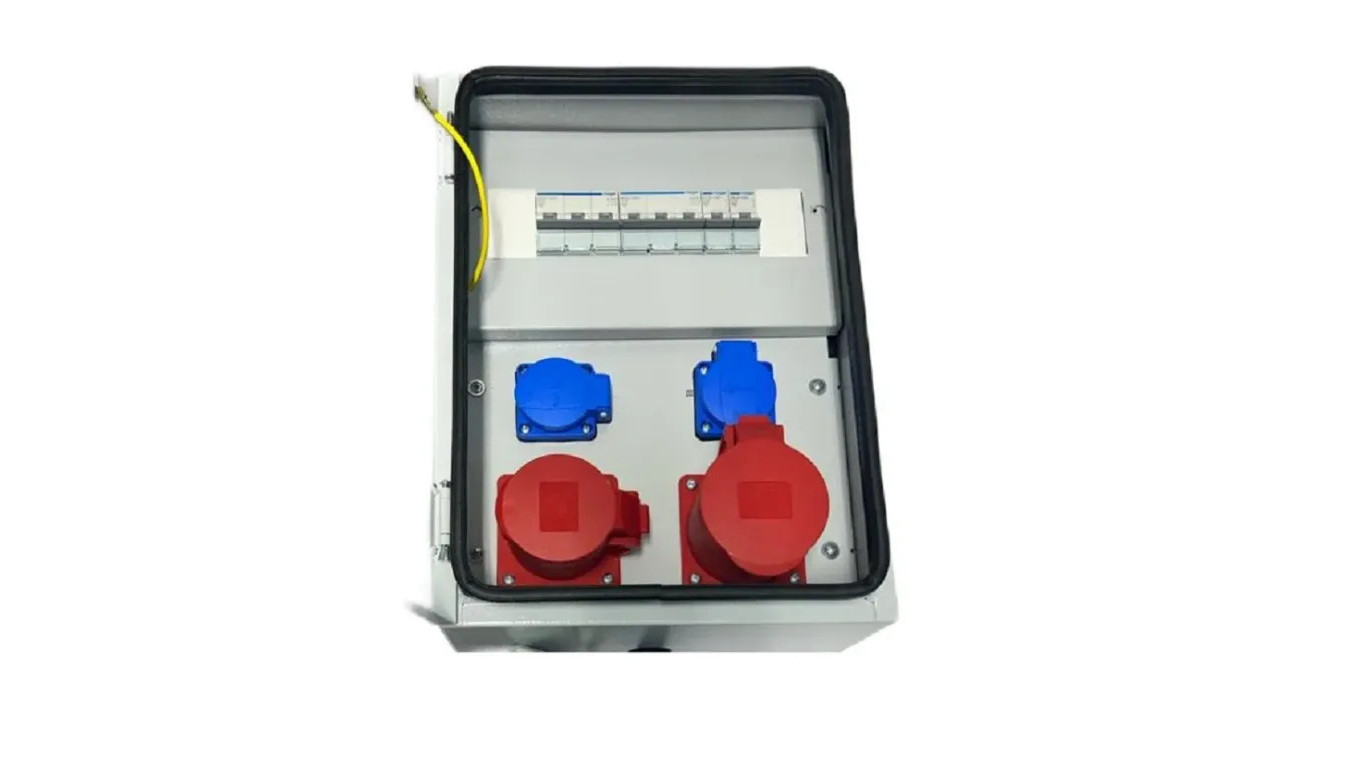 IP54 CEE 32A 16A 2X230V Metalowa rozdzielnica ścienna z bezpiecznikami HAGER 94H-3