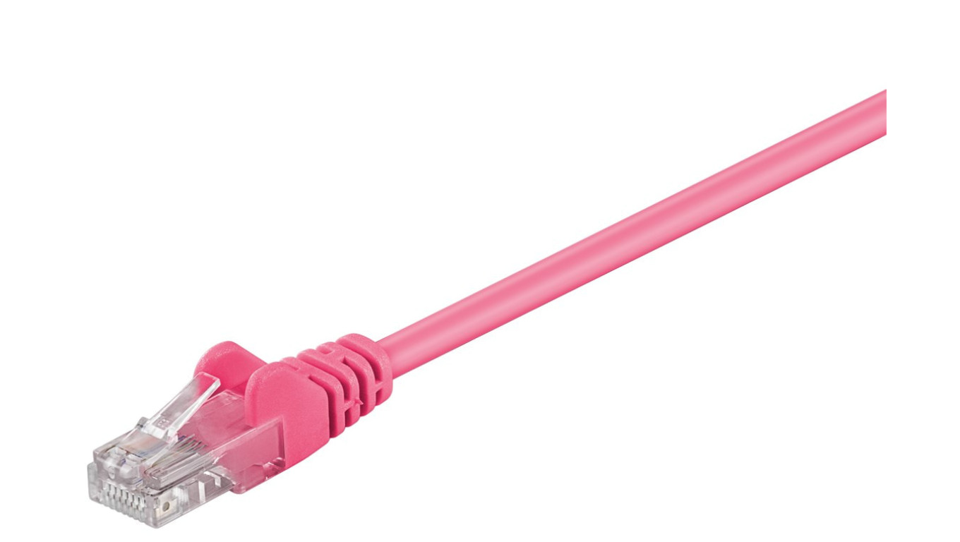 CAT 5e Kabel łączący, U/UTP, Purpurowy - Długość kabla 0.25 m