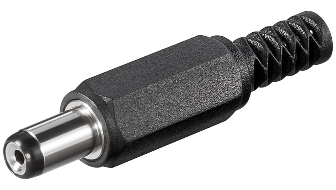 Wtyk DC z zabezpieczeniem przed zginaniem