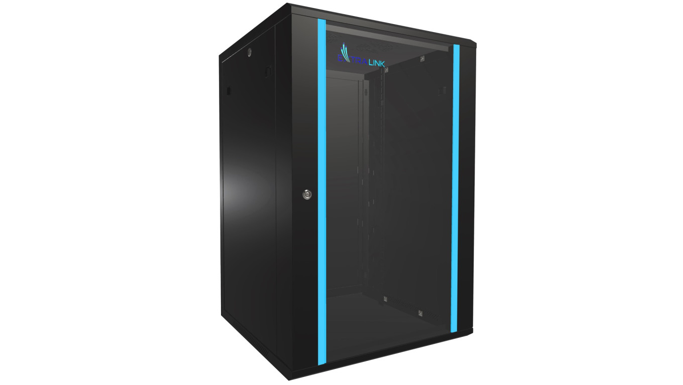Szafa rack montowana na ścianie Extralink 18U 600x600 Czarna