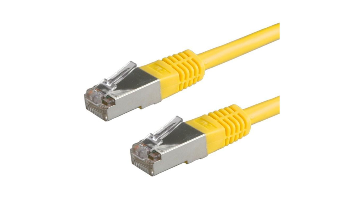 Patchcord S/FTP kat.6 PiMF kabel sieciowy LAN 2x RJ45 linka żółty 1,5m VALUE