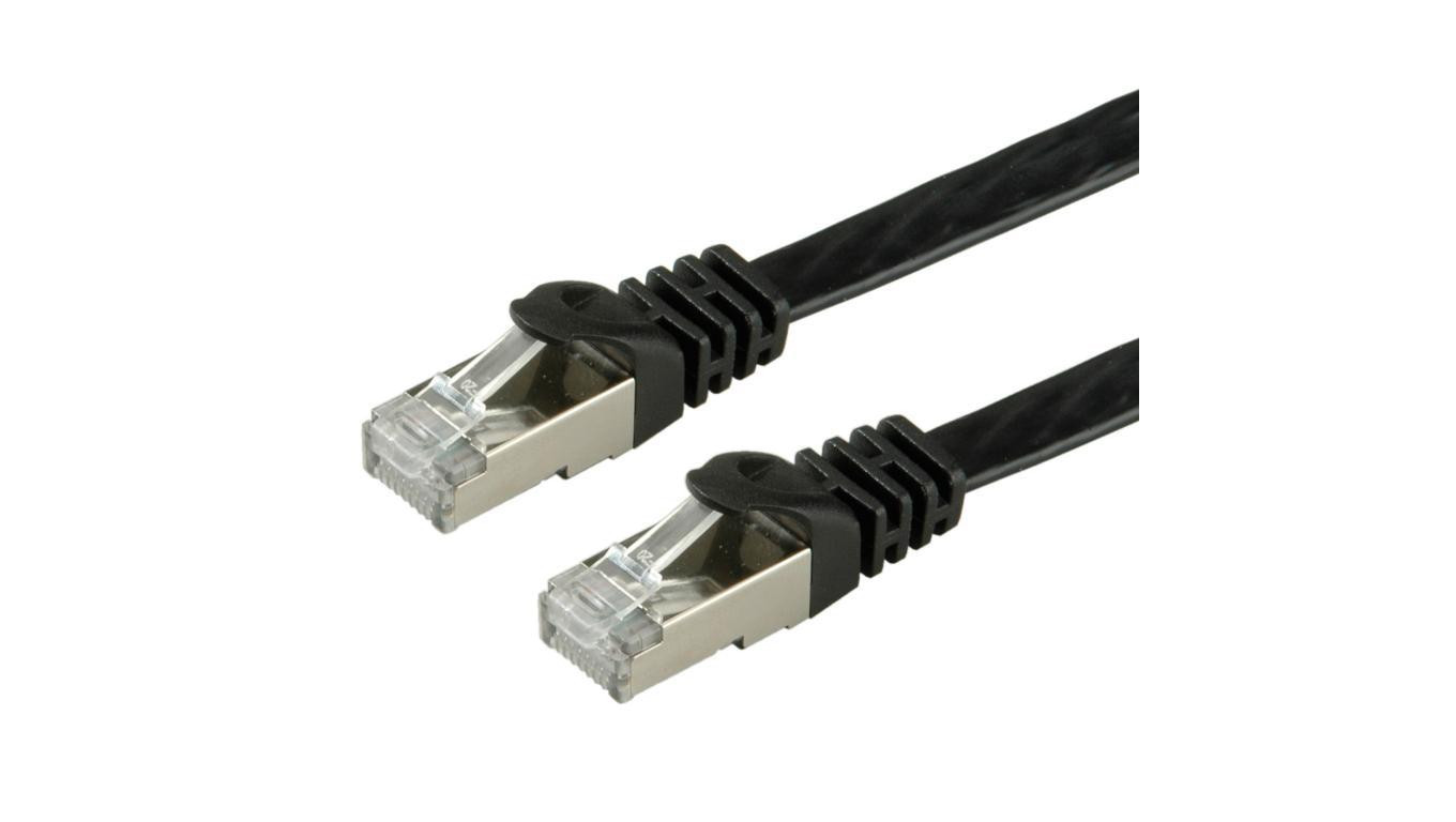 Kabel krosowy VALUE Cat.6 (klasa E) FTP, bardzo płaski, czarny, 2 m