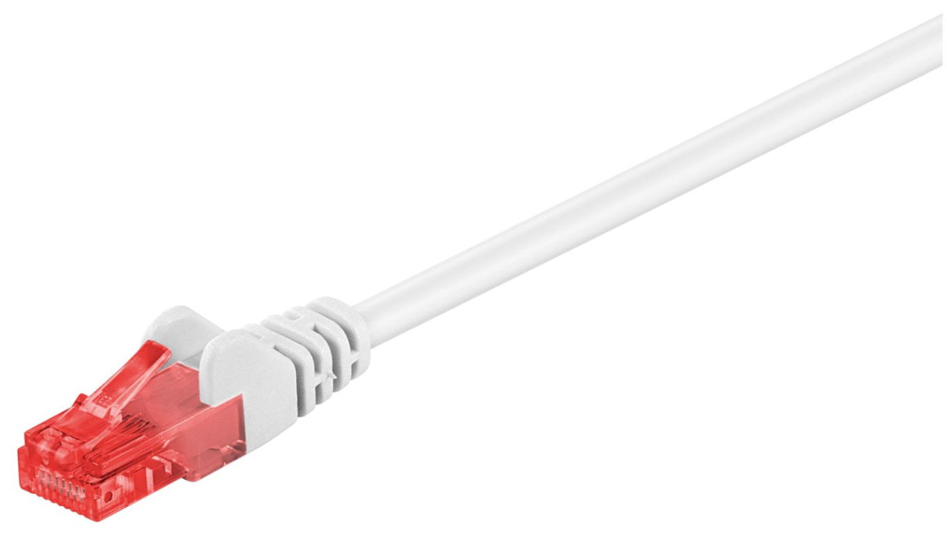 CAT 6Kabel łączący, U/UTP, biały - Długość kabla 25 m