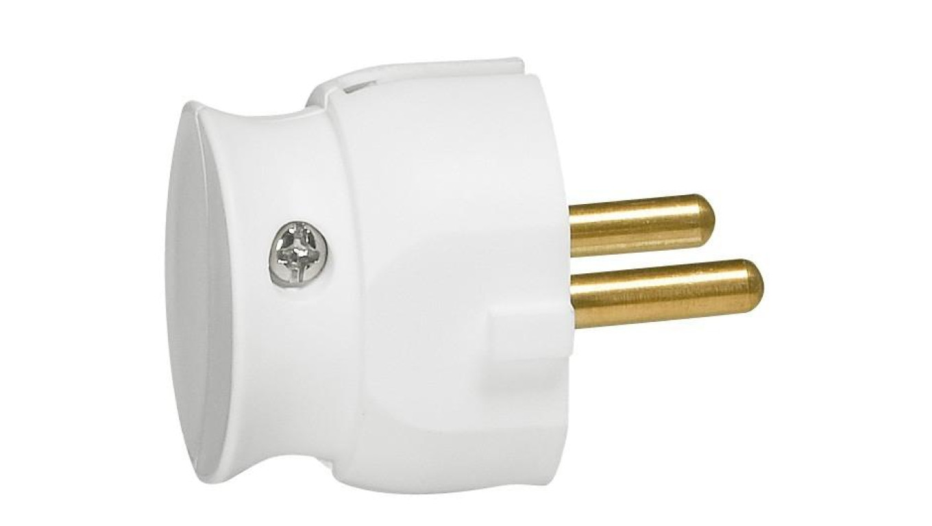 HELMO Wtyczka przenośna 2P 16A niska biała 50183