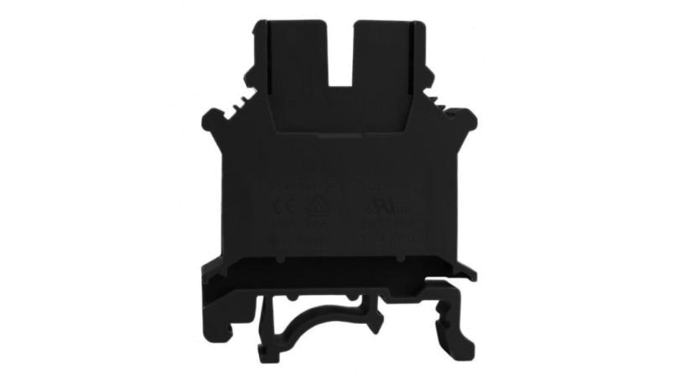 Złączka szynowa przelotowa czarna śrubowa 16mm2 1P VDE UL