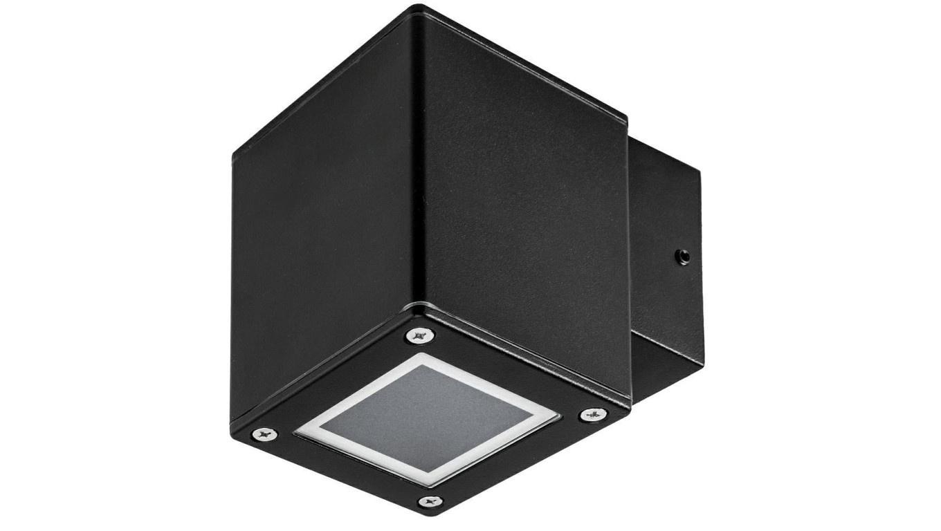 Oprawa elewacyjna BLOK-K-K-B 1xGU10 czarna hermetyczna IP44 kinkiet / na zewnątrz