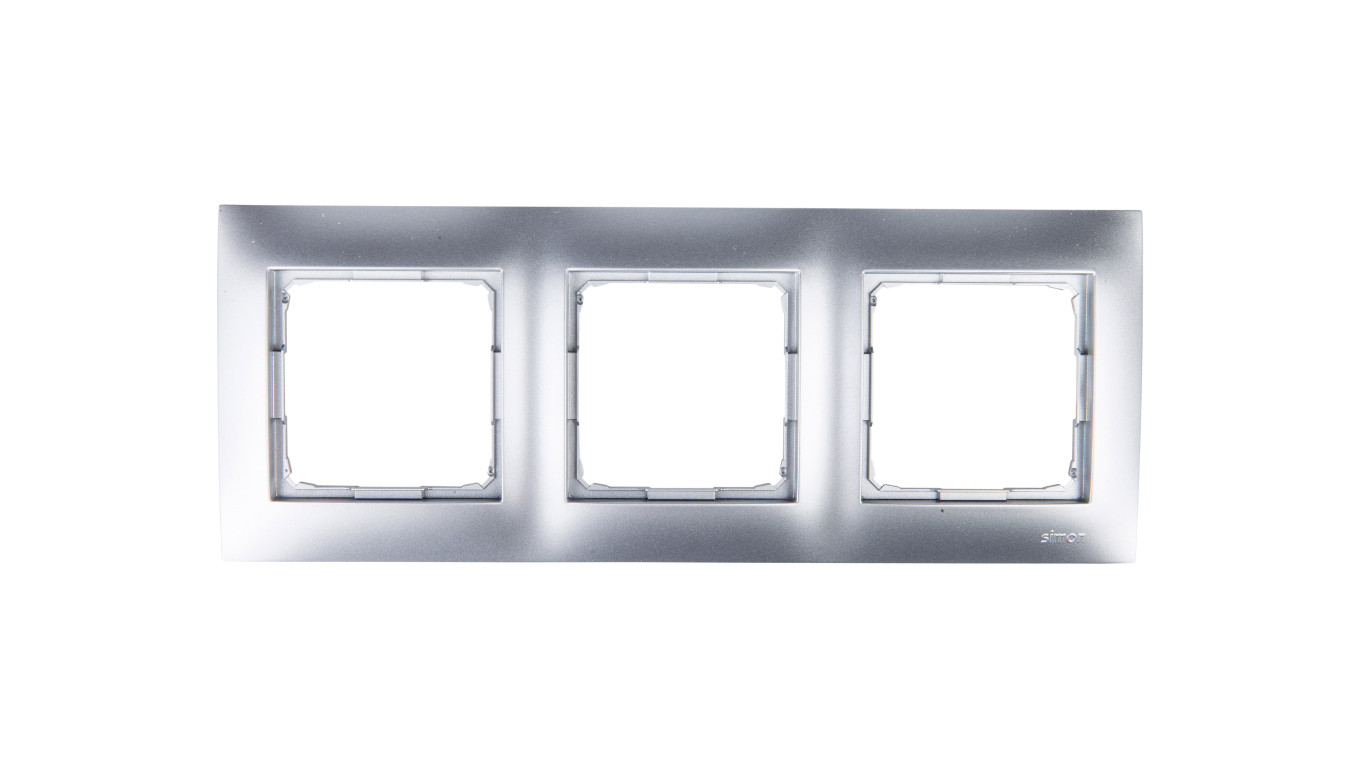 Simon 54 Premium Ramka potrójna srebrny mat /do karton-gips/ DRK3/43