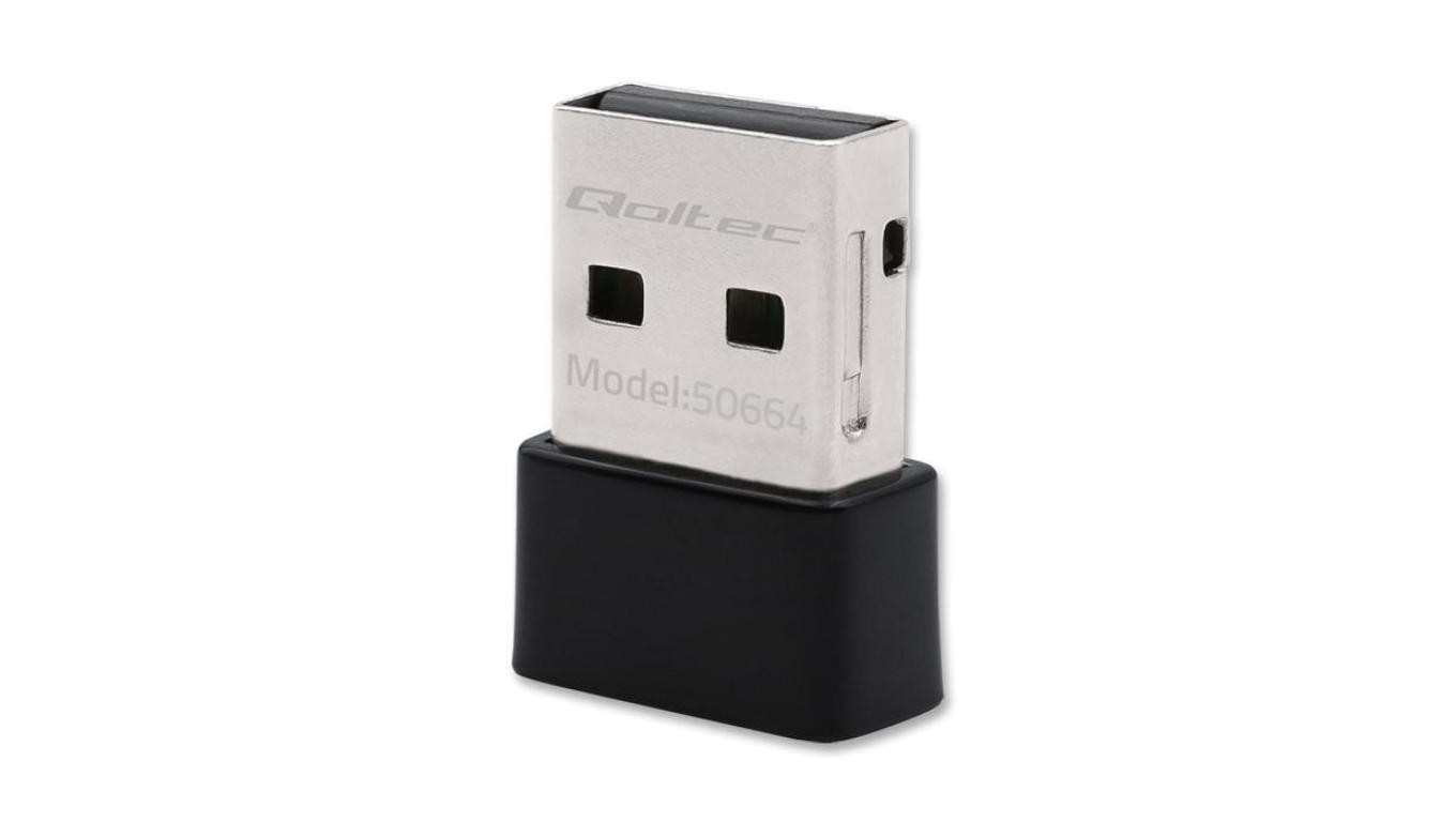 Qoltec Ultraszybki bezprzewodowy Mini Adapter USB Wi-Fi standard AC 650Mbps