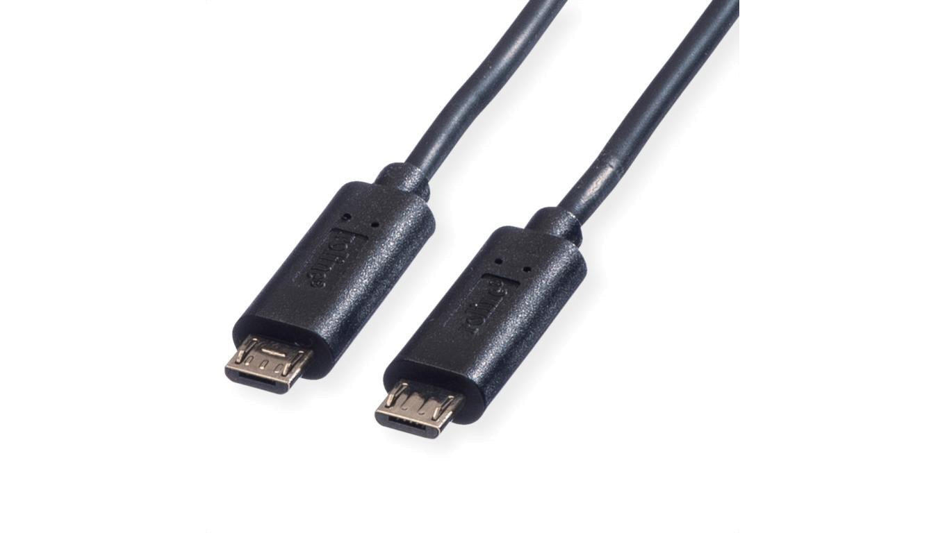 Kabel ładujący ROLINE USB 2.0, Micro B M/M, czarny, 0,3 m