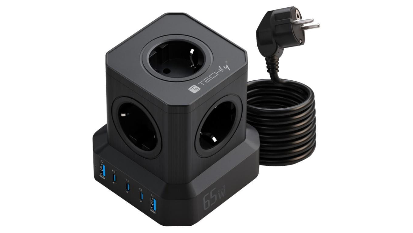 Kostka zasilajaca GaN Power Cube 230V 65W 3x USB-C 2x USB-A