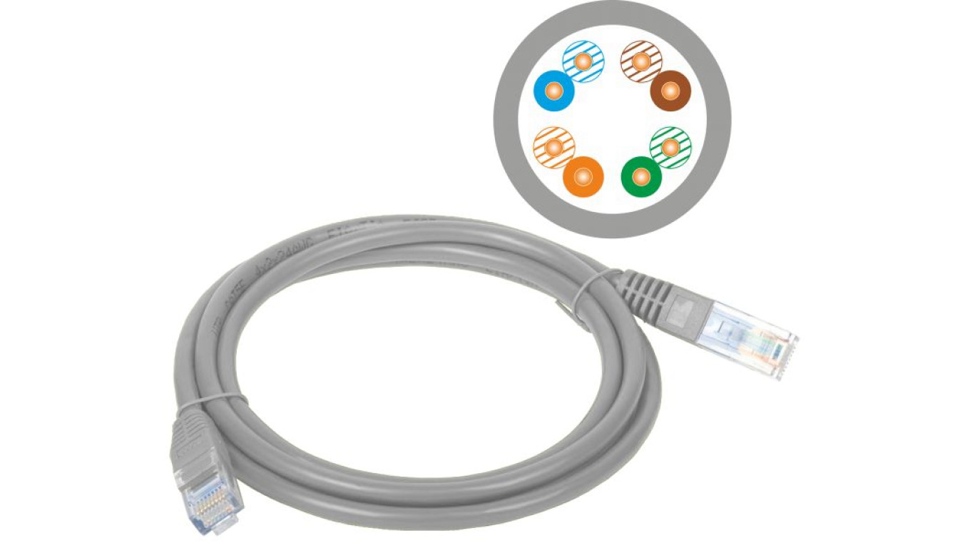 Patch-cord U/UTP kat.5e PVC 15.0m szary KKU5SZA15