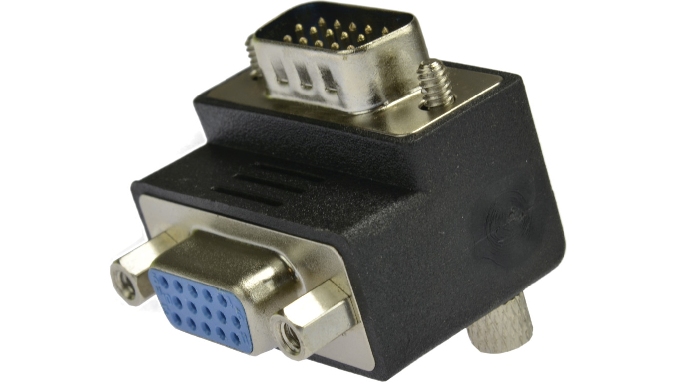 ADAPTER VGA(F) - VGA(M) KĄTOWY CZARNY DELOCK