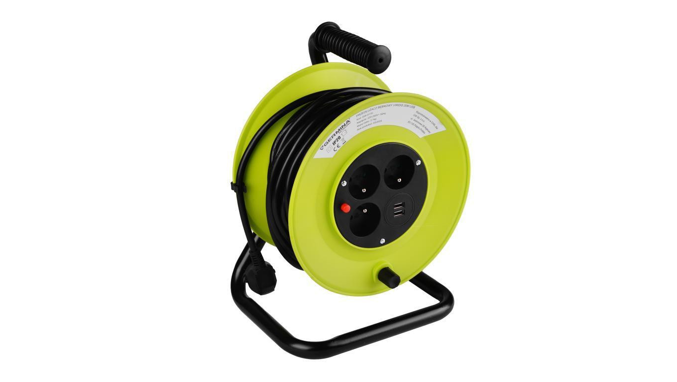 Przedłużacz bębnowy 20m z USB GW-0179