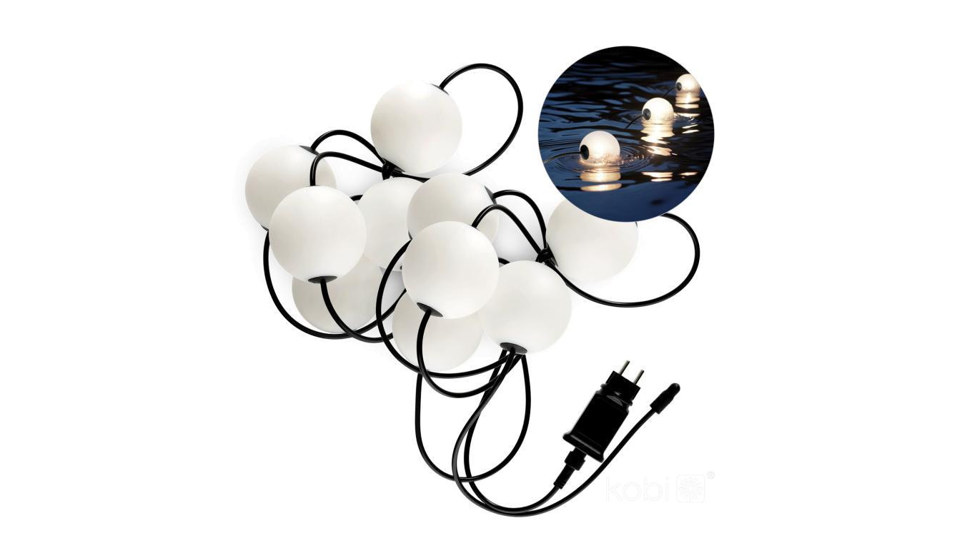 Girlanda ogrodowa mleczne duże kule LED 10x0.8W IP67 hermetyczna