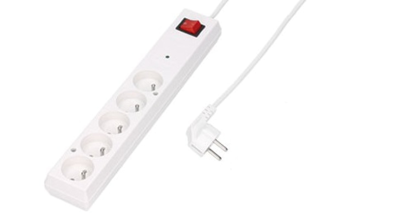 Listwa przeciwprzepięciowa PS-5PF z filtrem 5-gniazd z/u 10A 5m /OMY 3x1/ biała