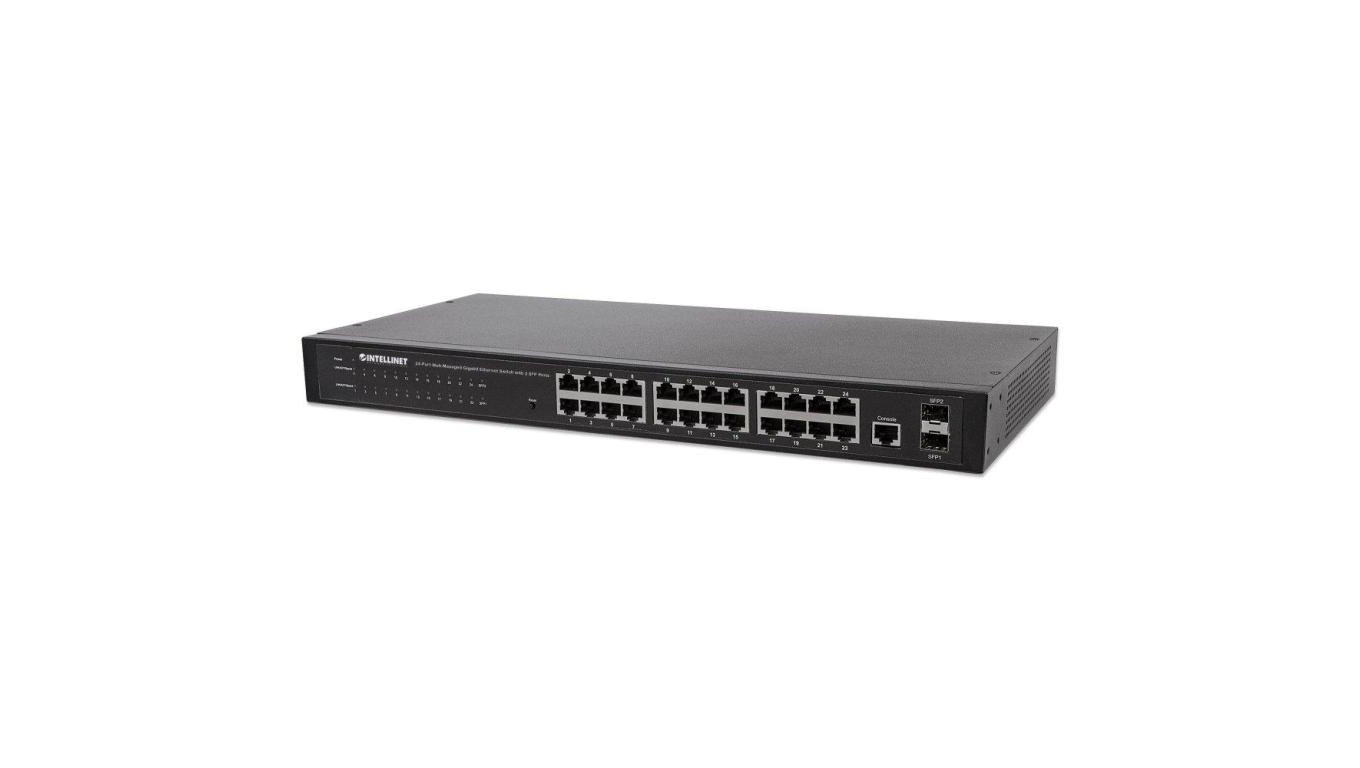 Giga Switch 24X RJ45 + 2X Sfp Web-Smart Vlan Qos Rack 560917