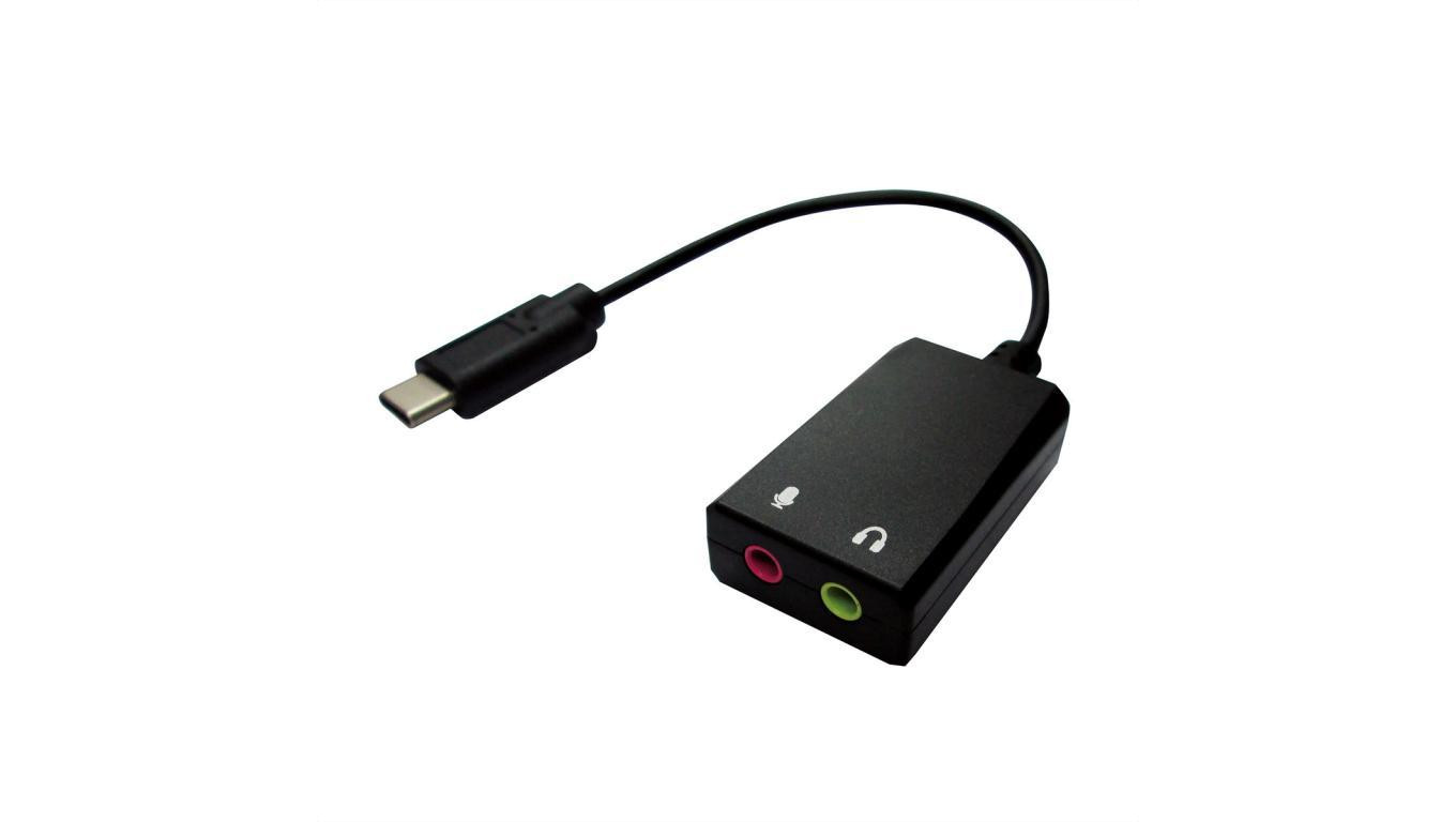 VALUE Adapter USB typu C - 2x 3,5 mm audio, męski/żeński, 0,13 m