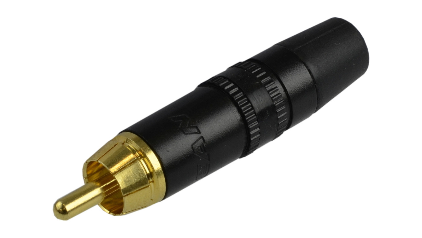 REAN Wtyk RCA Cinch na kabel do 6,1mm pozłacany czarny NYS373-0