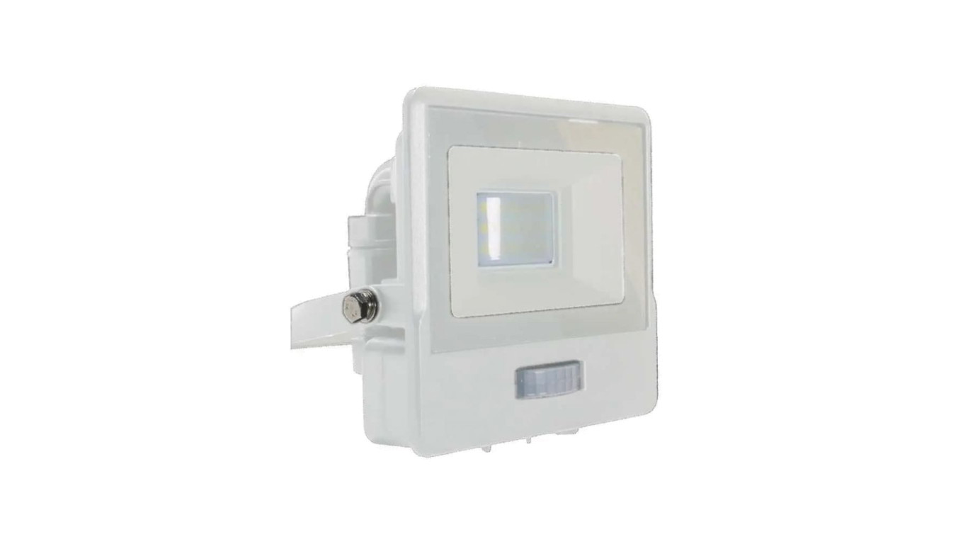 Projektor LED z czujnikiem ruchu 10W 735lm 6500K Dioda SAMSUNG IP65 Biały 5 Lat Gwarancji 20270