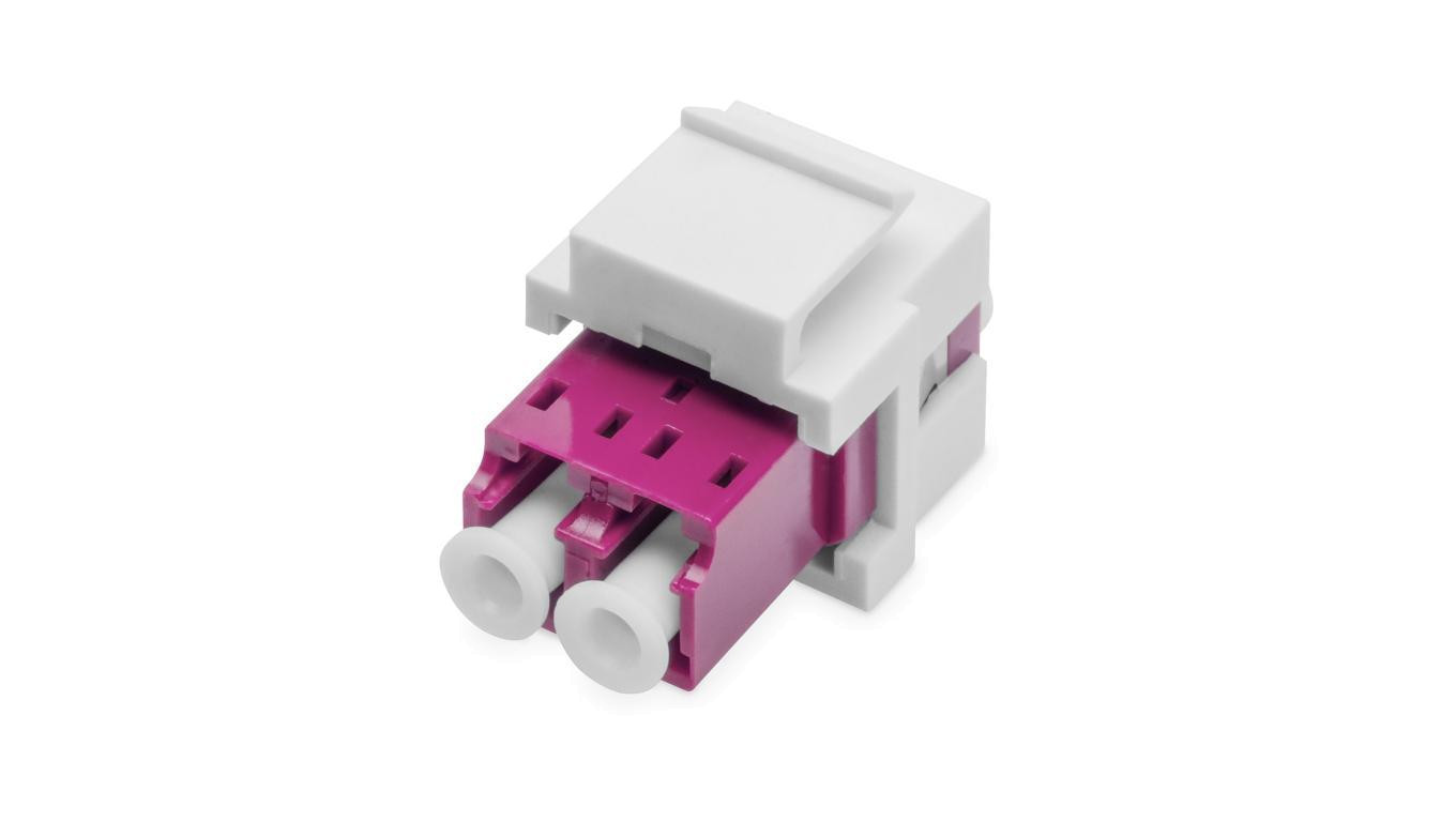 Uchwyt 1x keystone na adapter LC (z adapterem LC/LC duplex, wielomodowy OM4, fioletowy) w komplecie DN-96019-1-K