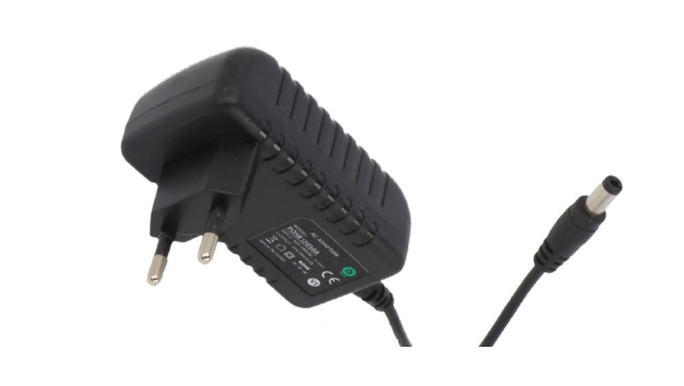 POSB12050A Zasilacz impulsowy adapter 12V/0.5A/6W czarny wtyk 2.1-5.5