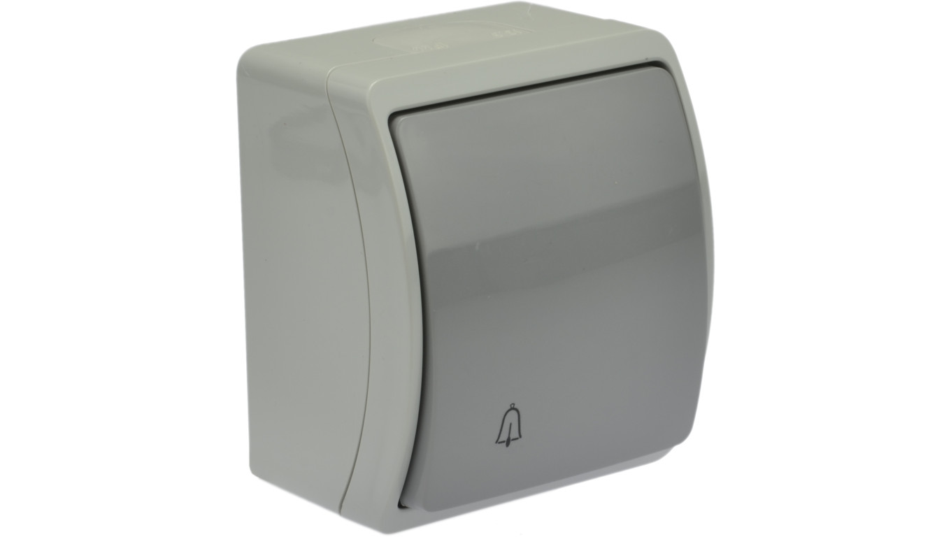 Przycisk dzwonkowy natynkowy IP44 szary Koala 155-08 61.345