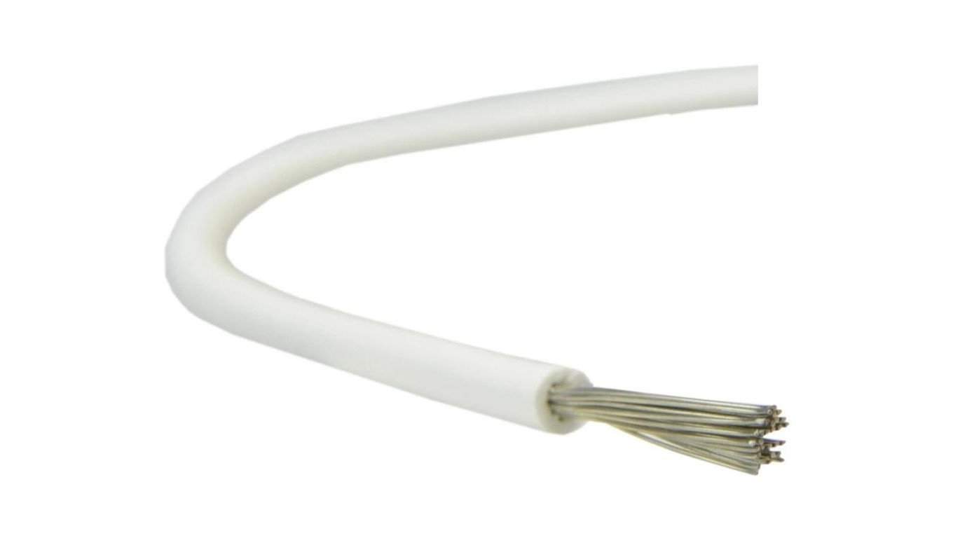 Kabel silikonowy SIF 180C 300/500V 2,5 ciepłoodporny LSOH biały linka BSG /100m/