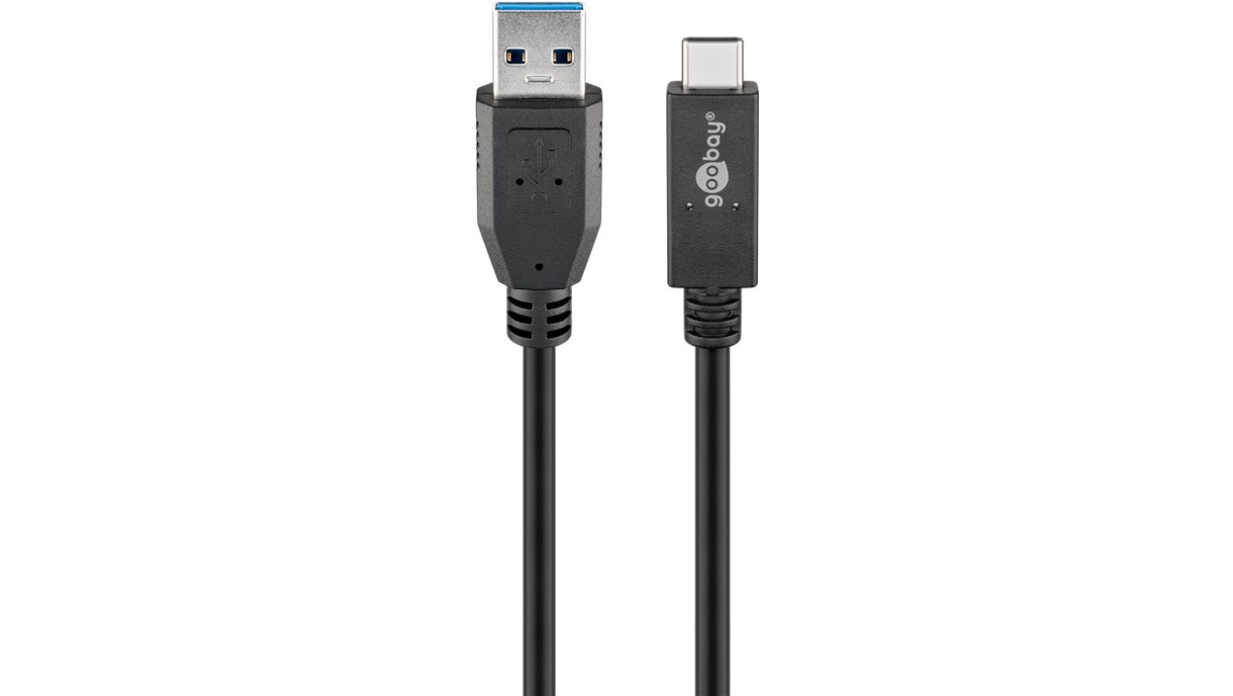 Kabel USB-C™ USB 3.1, 2. generacji, 3 A, czarny - Długość kabla 1 m