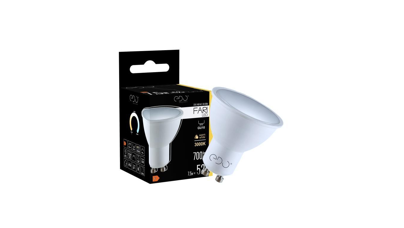 Żarówka FARI LED GU10 7,5W 3000K ciepła WW 700lm 120st EDO777434 EDO