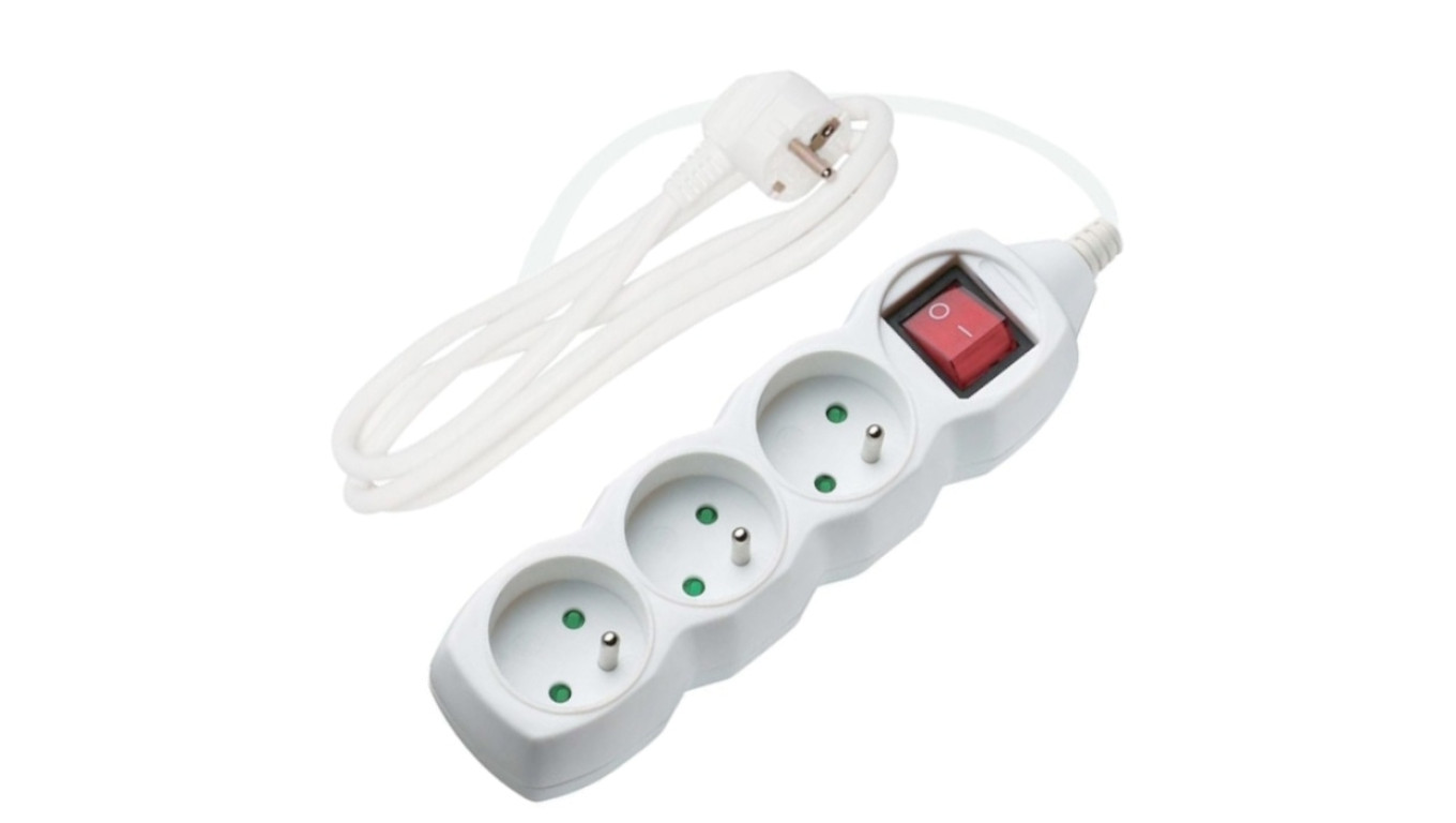 Przedłużacz prądowy 3m 3xGN (2P+Z) wyłącznik