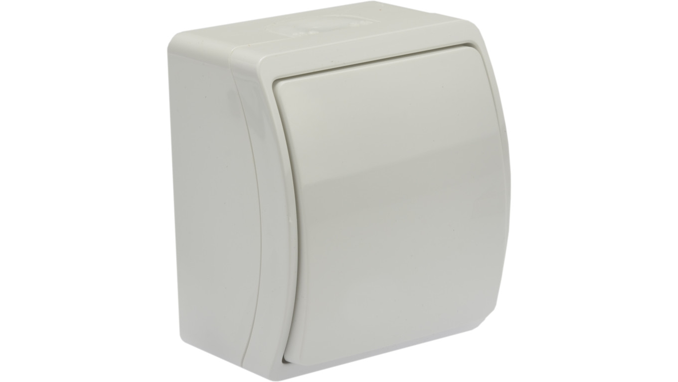 Łącznik pojedynczy uniwersalny natynkowy IP44 biały Koala 157-01 61.361