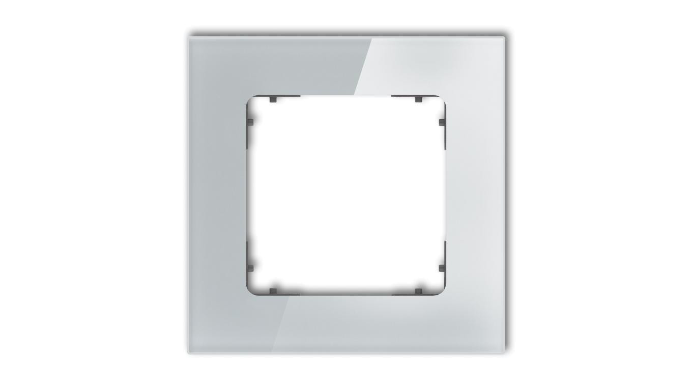 ICON Ramka uniwersalna pojedyncza kwadratowa - efekt szkła (ramka: szara spód: grafitowy mat) 15-28-IRSK-1