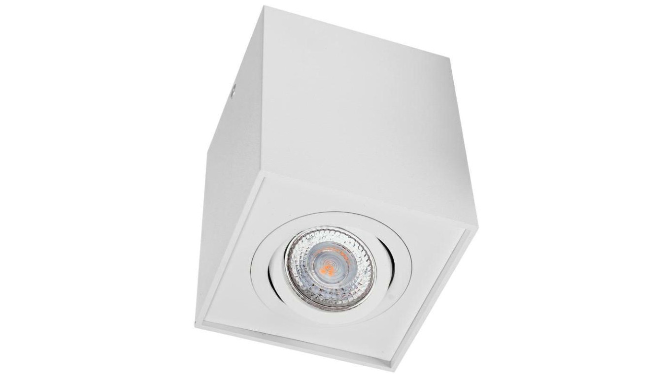 Oprawa sufitowa natynkowa INDI Gu10 230V sand white / biała piaskowana 97x97x124