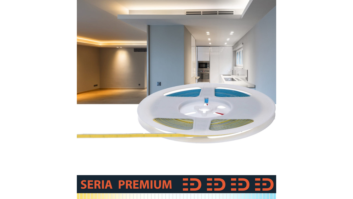 Taśma Premium 12V COB Slim 5mm CCT 608led 1200lm Ra90 (5) Tunable White