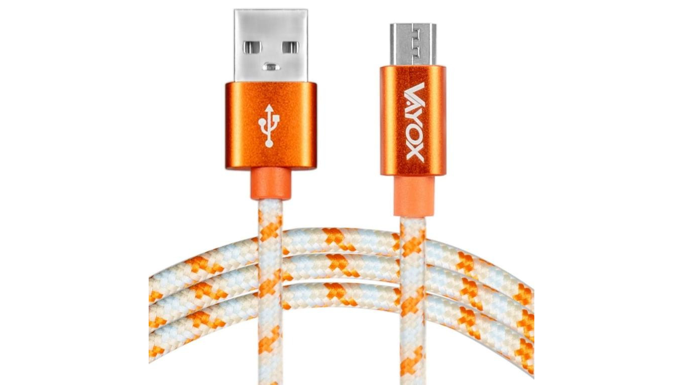 Kabel USB - micro USB pomarańczowy 1,5m VA0145 Vayox