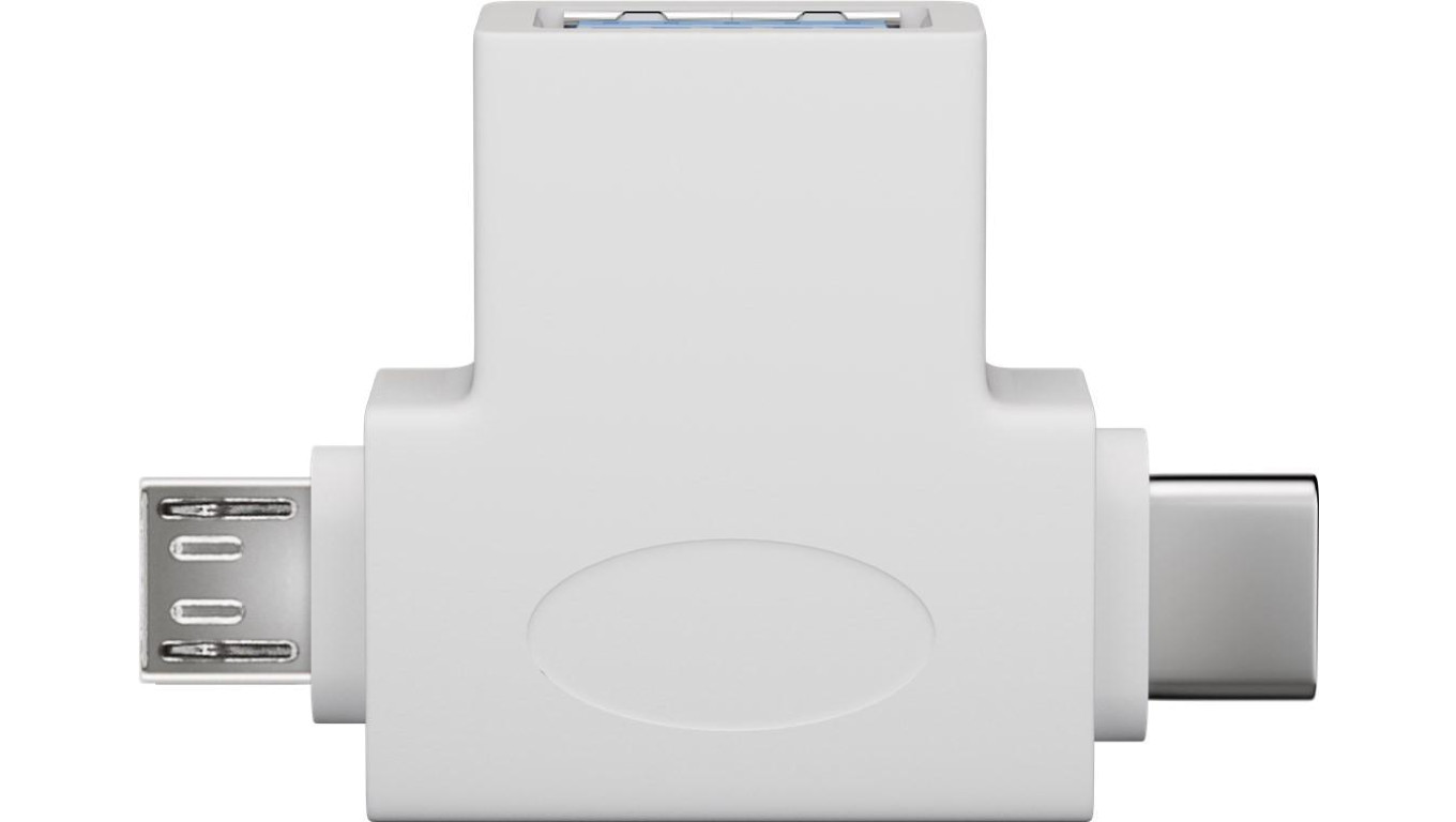 Trójnik USB-A na USB 2.0 Micro-B, USB A 2.0, biały - Wersja kolorystyczna Biały