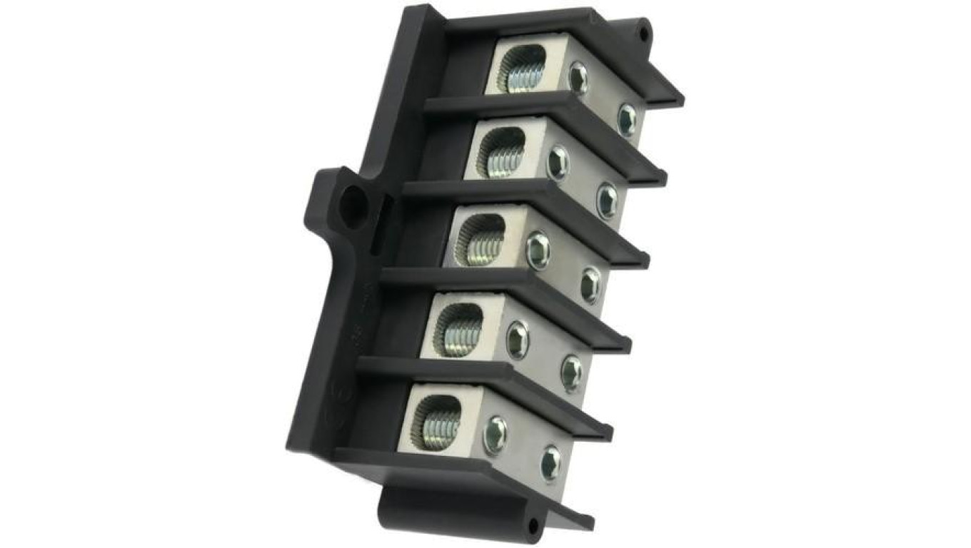 Listwa zaciskowa pięciopolowa typu Zgx 5x35mm2 czarna GEP-00171