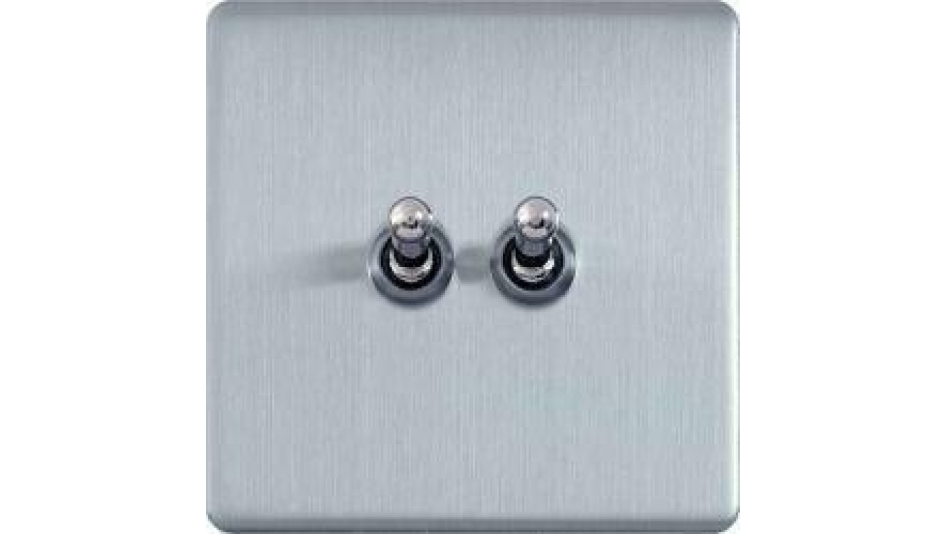 Varilight Włącznik uchylny podwójny Metal steel stal szczotkowana dżwigniowy o 3