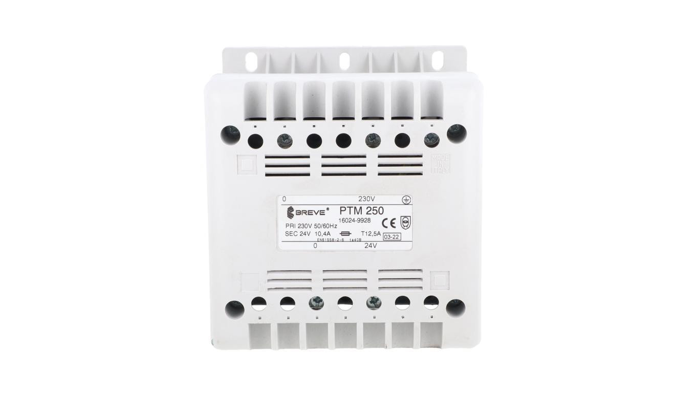 Transformator 1-fazowy bezpieczeństwa PTM 250 230/ 24V 10,4A, na szynę DIN, IP21, Ta 40, 16024-9928