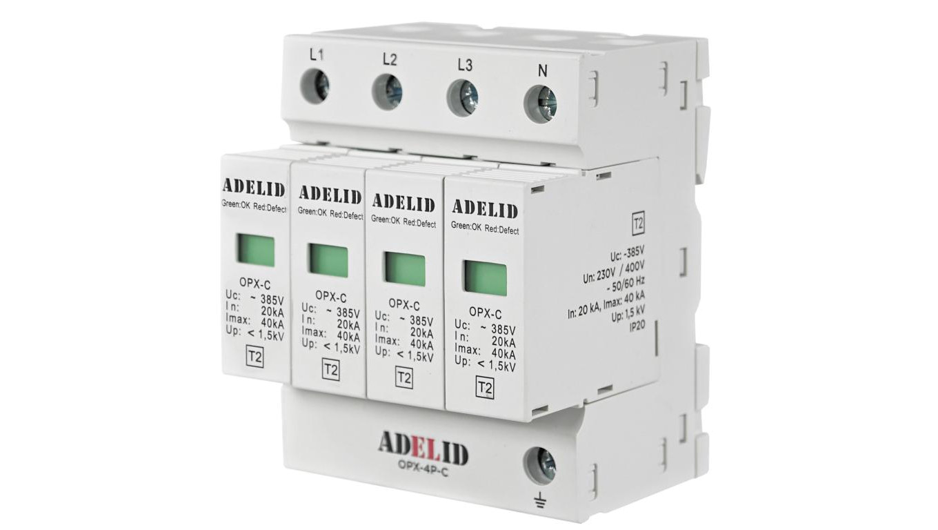 Ogranicznik przepięć Typ T2 4P 3F 20kA OPX-4P-C