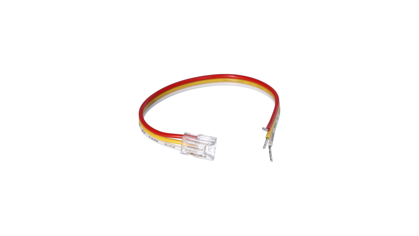 Złączka do taśmy led SMD/CCT mono 8mm taśma-przewód 15cm