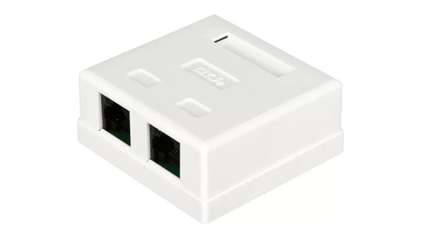 Gniazdo komputerowe 2xRJ45 kat.5e nieekranowane UTP natynkowe Alantec