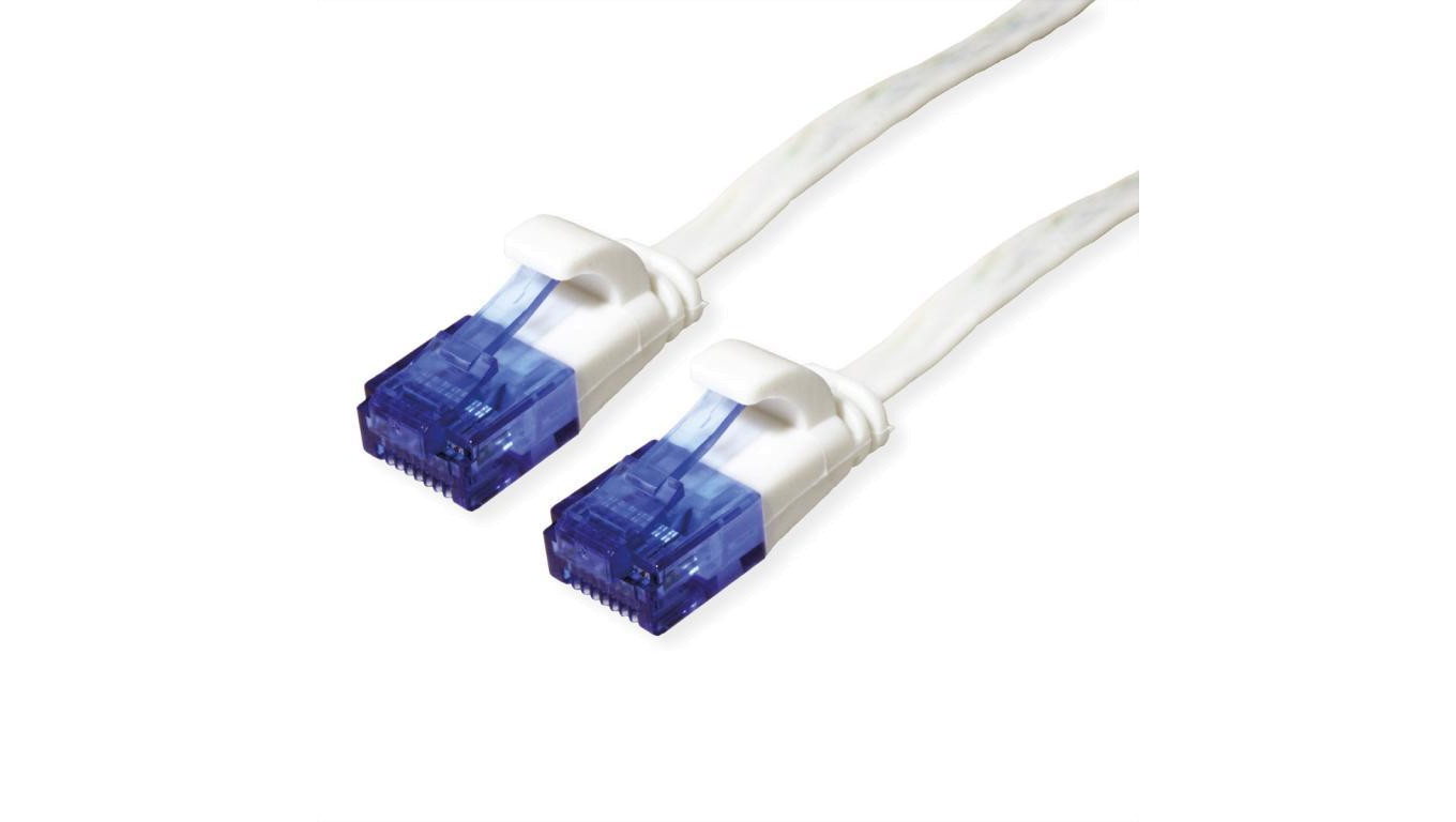 VALUE Patchkabel UTP, Cat.6A (Class EA), extra plat, wit, 1,5 m