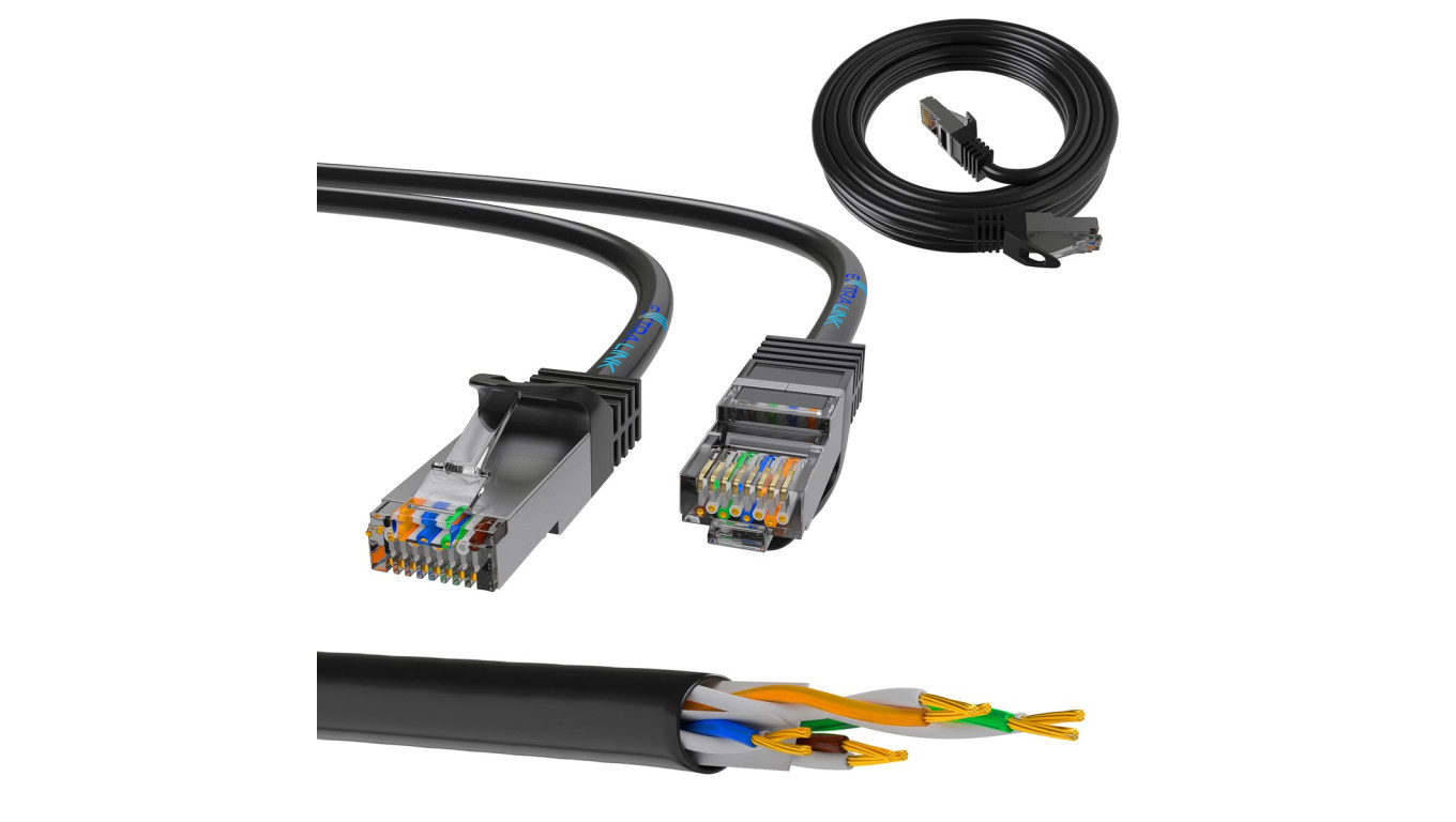 Patchcord LAN Miedź Kabel sieciowy skrętka Extralink Kat.5e FTP 1m