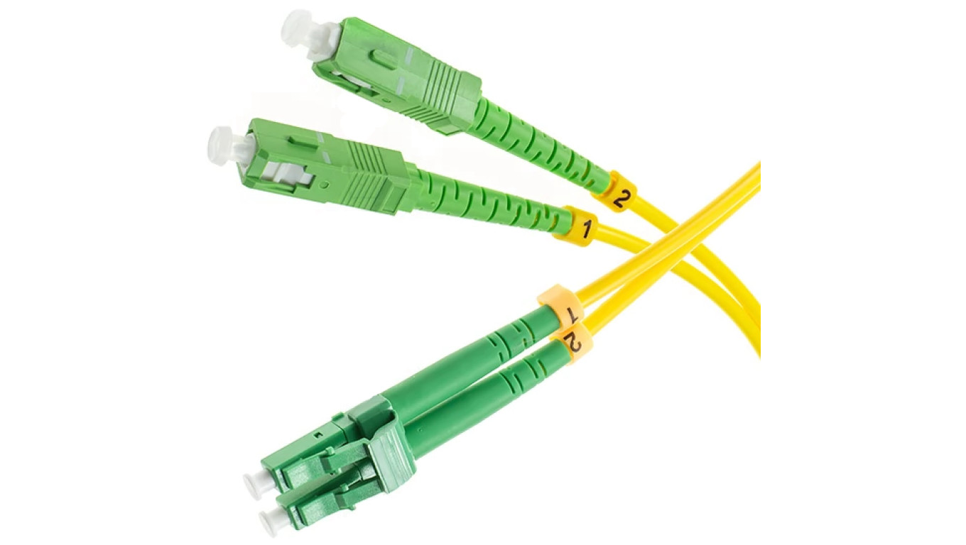 Patchcord światłowodowy FO SM LC/APC-SC/APC duplex 9/125 1m