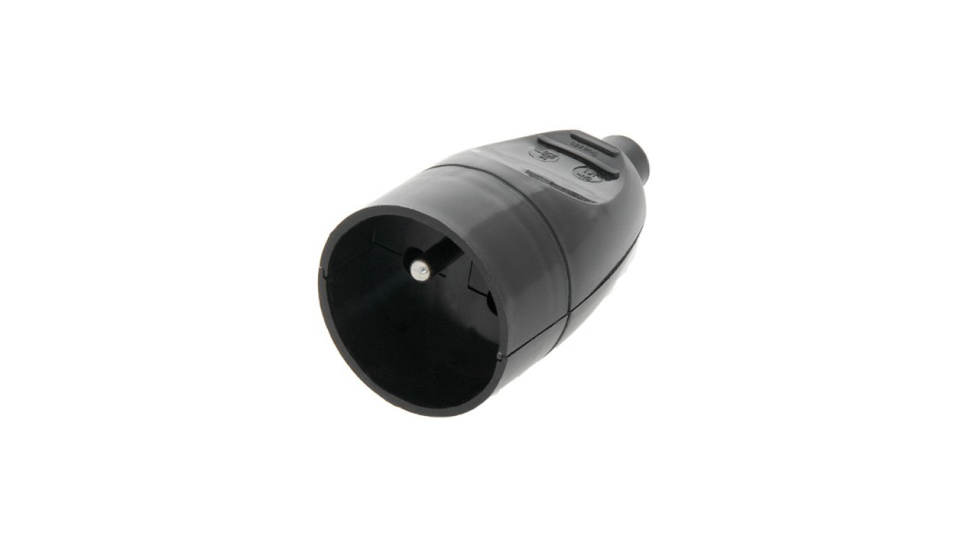 Gniazdo przenośne z/u 16A 2P+Z 250V czarne GN-171