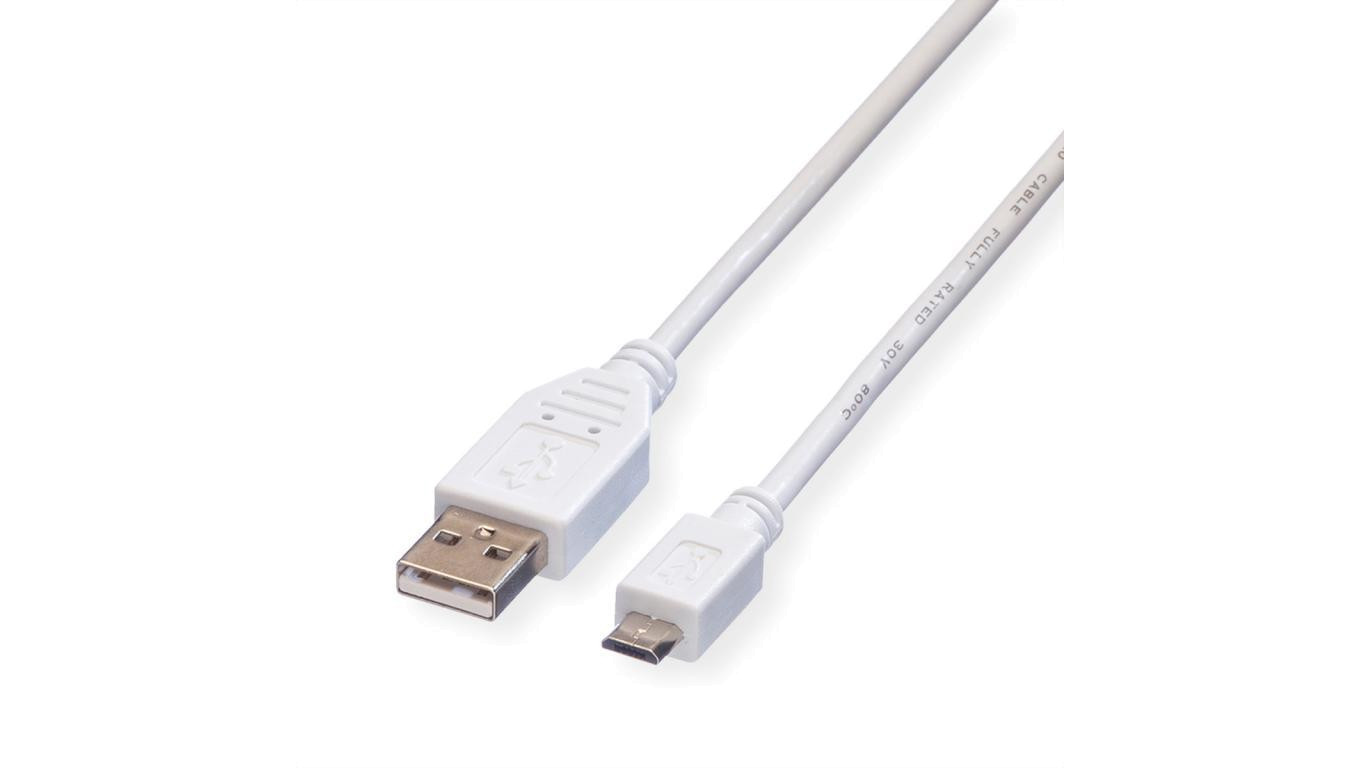 VALUE Kabel USB 2.0, USB A męski - Micro USB B męski, z przewodem, 3 m