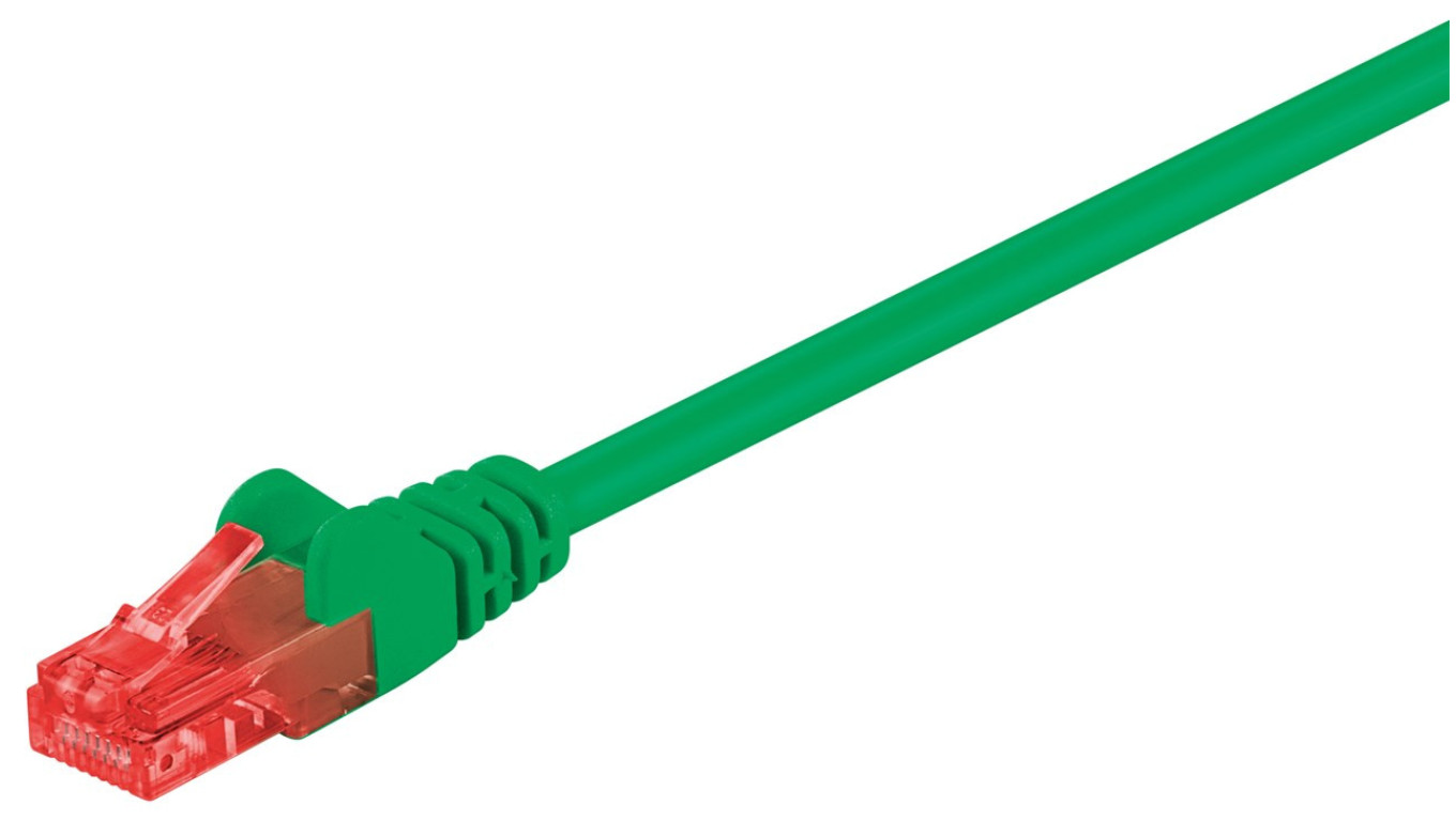 CAT 6Kabel łączący, U/UTP, Zielony - Długość kabla 0.5 m