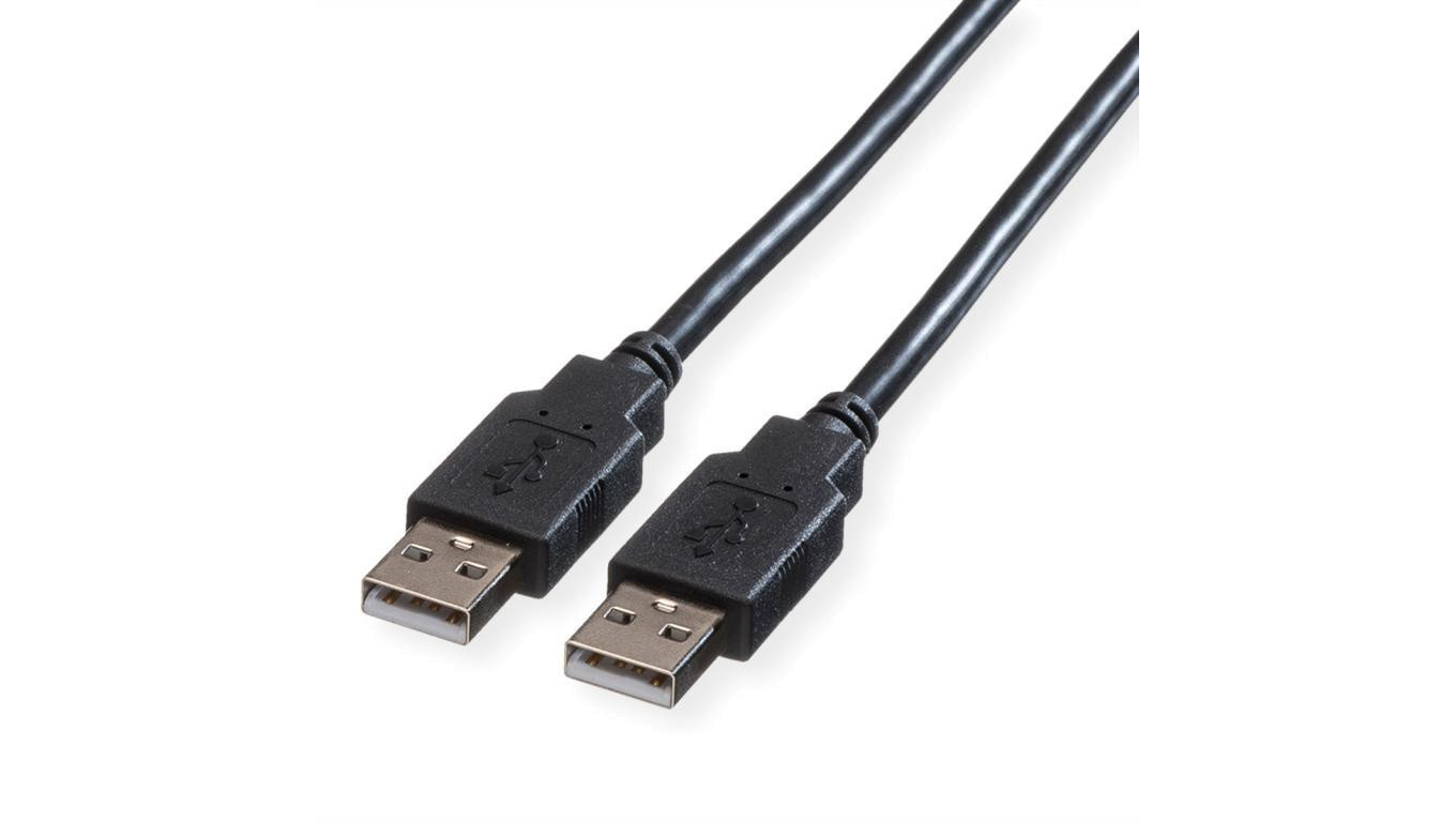 ROLINE USB 2.0 Kabel, type A-A, zwart, 0,8 m