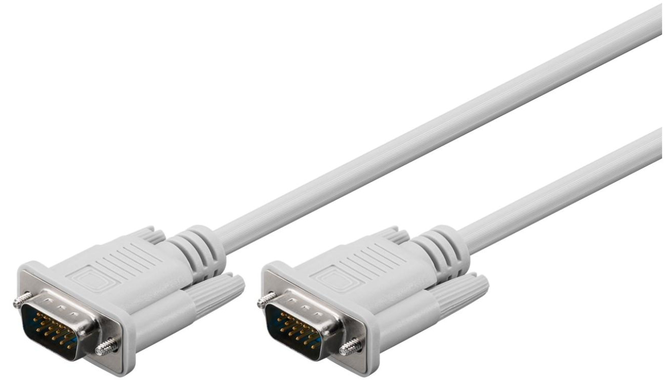 Kabel do monitora VGA, niklowany - Długość kabla 3 m